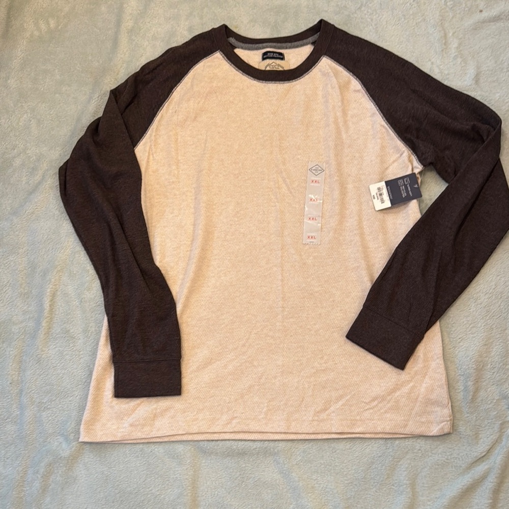 Men's Beige and Black Raglan Shirt